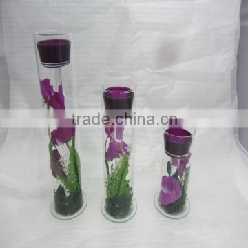 wholesale glass tube candle holder for shopping mall decoration