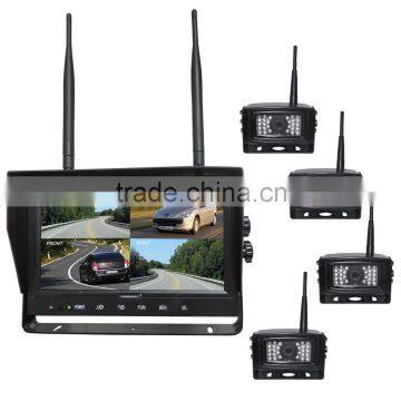 2.4G Digital Wireless 4CH Quad ,Split Display 9inch Night Vision Reversing Camera Kits With Waterproof Outdoor Camera photo-2
