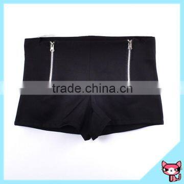 Special design black knitted crochet shorts women