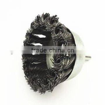 Wire Cup Brush With Shaft,steel wire cup brush,pipe wire brush