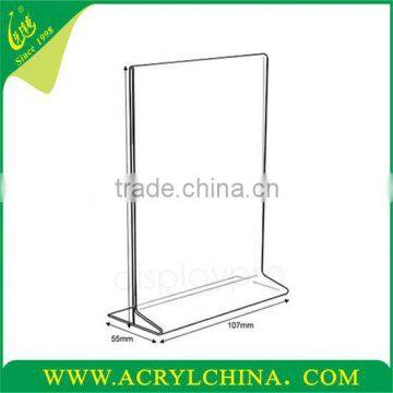 Acrylic 4x9 Menu Holder w/ Fold-over Acrylic Frame