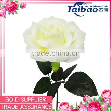 2016 new arrival factory direct long stem cream artificial velvet rose flowers