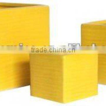 ceramic square cube set of 3 yellow flowerpot and vase