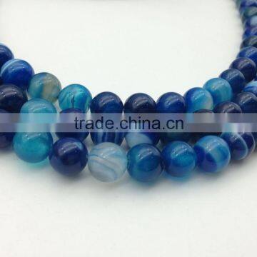 10mm Natural Blue Color Faceted Round Agate Beads Gemostone Beads With Vein photo-2
