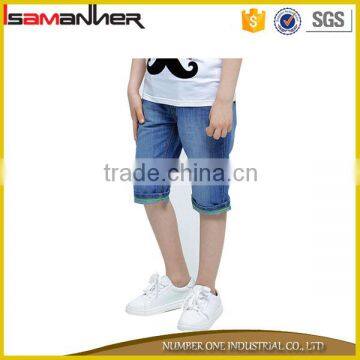 New design custom jeans manufacturers china jeans half pants for boys