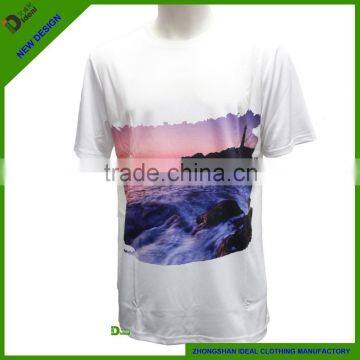 100%polyester dry fit men's sublimation t-shirt with custom design