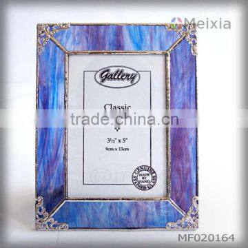 MF020164 china wholesale tiffany style stained glass photo picture frame for gift set and home decoration piece