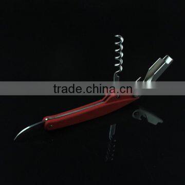 Rubber Material Fancy Corkscrew Wine Opener In Red