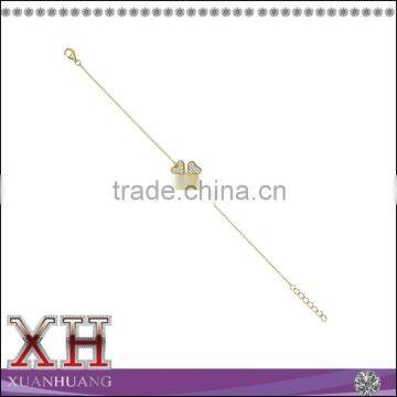 Hot Sale Alibaba Sterling Silver Cubic Zirconia Clover Bracelet