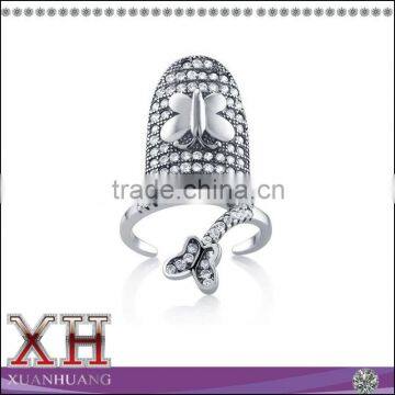 Sterling Silver Cubic Zirconia Butterfly Fingernail Ring Wholesale