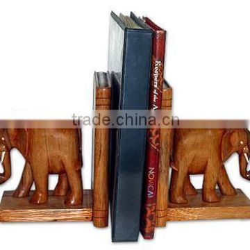 Bookends, Wooden Elephant Bookends, Decorative Bookends