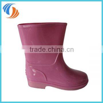 New PVC Pink/Red Plain Kids rain boots Light outsole