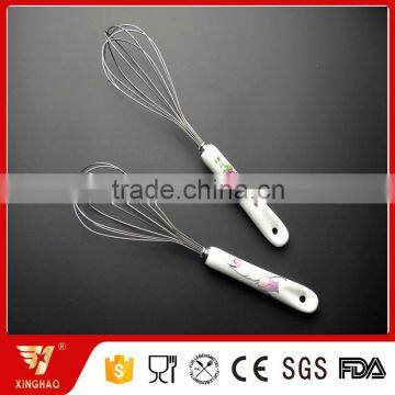 Durable Large Size Kitchen Whisk Egg Beater with Ceramic Handle