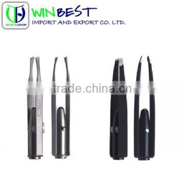The LED Electric Eyebrow Tweezers/Silver and Black Pro Tweezer With LED Spotlight