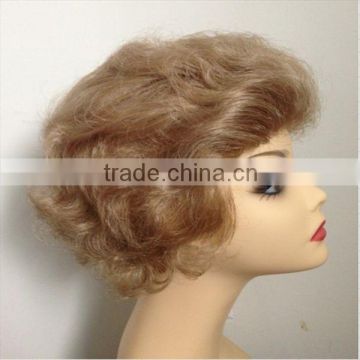 short wavy blond wigs synthetic