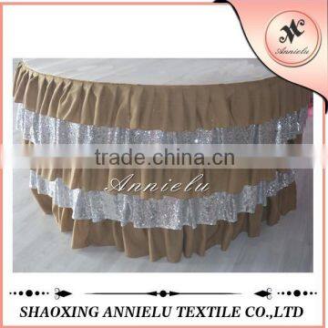 New product wedding burlap and sequin table skirt