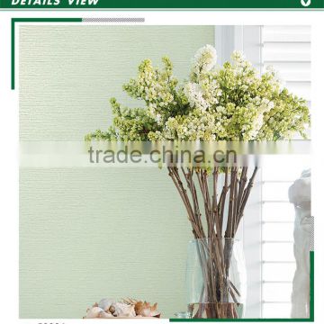 clearance printing non woven wallpaper, green neat plain wall decal for project , pretty wall covering company