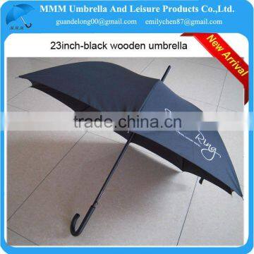 23inch auto open Black wooden handle The Ring Hotel umbrella