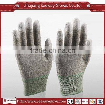 SEEWAY Copper Conductive Gloves Fingertip PU Coated Gloves