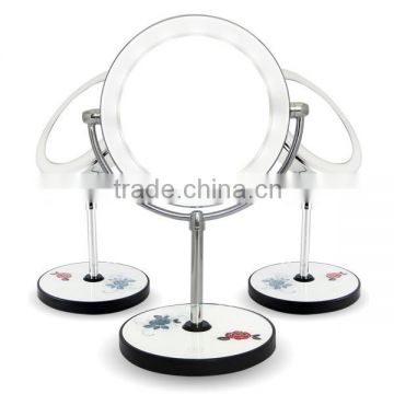 Hotel desktop 10X magnifying led lighted makeup mirror