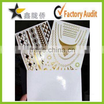 OEM factory customized fancy temporary metallic tattoo sticker