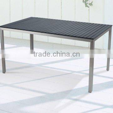 Stainless steel furniture, outdoor dining table, detachable PS wood table, garden furniture
