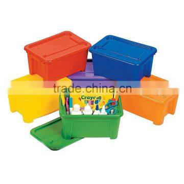 NEW Fancy Nestable and Stackable Colorful Storage Boxes Plastic Containers Rectangle Bins Organizers with Lids Wholesale
