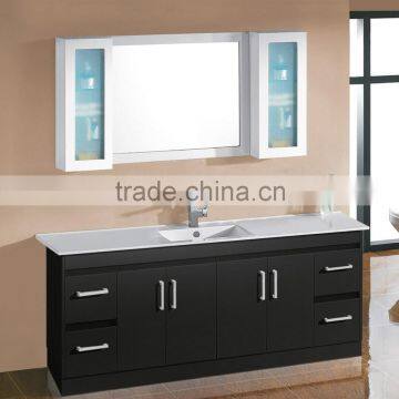 Modern 84 inch free standing Quartz Stone top bathroom vanity with basin bathroom vanity units suppliers