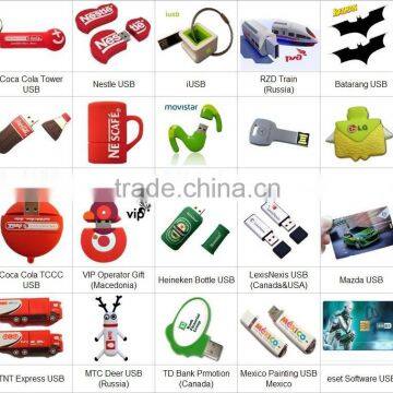 2014 free design any shaped any material custom usb flash disk with logo printed