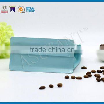 Blue Kraft Matt Printing Flat Bottom Valvet Bag With Zipper photo-2