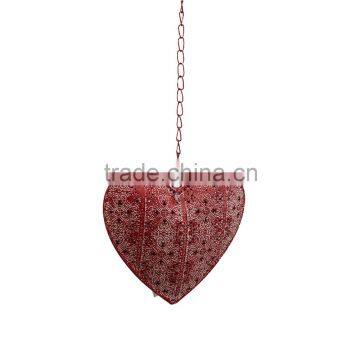 Metal Xmas Ornament Heart Shaped Tree