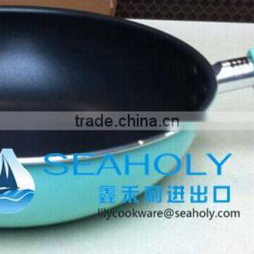 Aluminum Pressed Non-stick ceramic Wok Pan as seen on tv/deep frypan