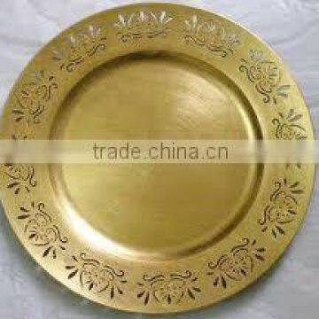 Designer border gold charger plate