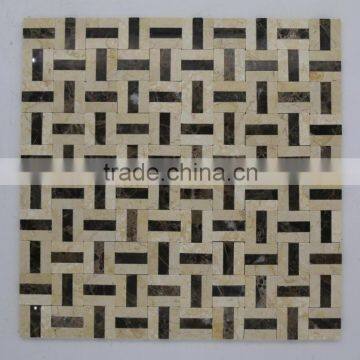 Mixed color strip dark emperador brown mosaic tile