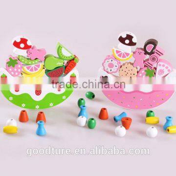 Wooden Crescent Balance Fruit And Cake Stringing Beads Game photo-4