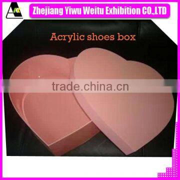 heart-shaped acrylic shoe display case clear acrylic shoe boxes