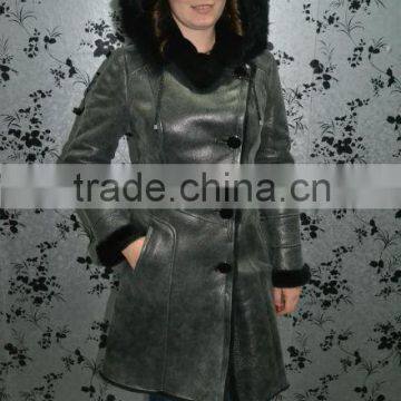 Fashion leather fur jacket coat Valeriano Romano