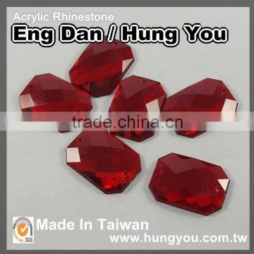 2 Holes Octagon Shaped Apparel Accessories Sew on Rhinestones