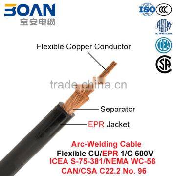 Arc-Welding Cable, Welding Machine Cable, Flexible CU/EPR, 600 V (ICEA S-75-381/NEMA WC 58/CAN/CSA C22.2 No. 96/UL 1581)