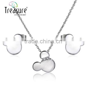 2015 latest new model hot selling crown chain silver color alloy jewelry set