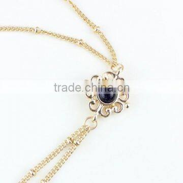 2015 Newest Long Black Tassel Pendant Pearl Inlaid Gems Necklace photo-3