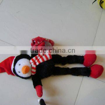 promotional cute Plush Christmas animal reindeer,snowman,santa clous,penguin Toy With Hat&scarf