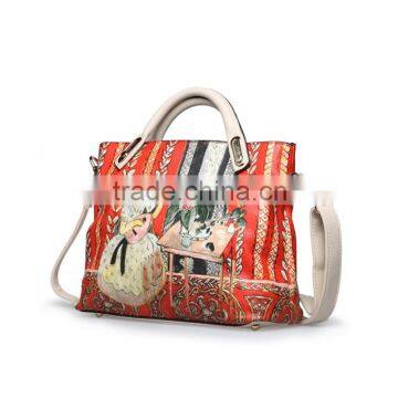 China Supplier Wholesale Vintage Printed Handbags Woman Shoulder Handbag