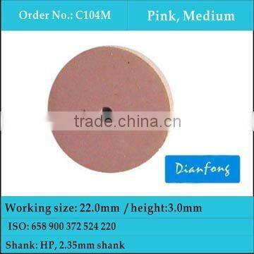 22mm wheel shape pink color silicon rubber dental finishing and polishing burs