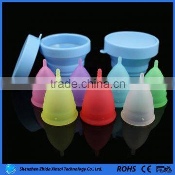 Best selling various colors silicone menstrual folding cups