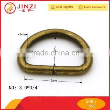 19mm wide anti-brass iron D ring for handbags accessories