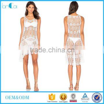 New fashion ladies beach crochet lace dress latest net dress designs