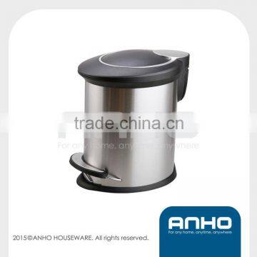 Stainless steel soft close oval step bin