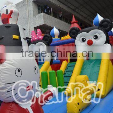 2016 Cute Cartoon Inflatable Playground Slides Rentals on Sale, Inflatable Funcity Obstacle Course photo-3