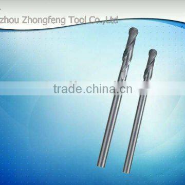 Tungsten carbide long shank ball nose end mill